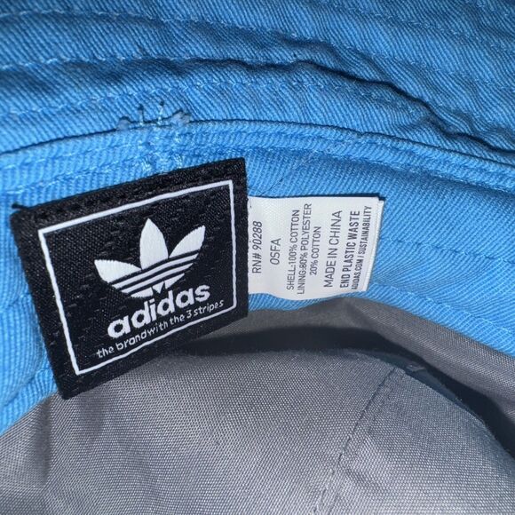 Adidas Unisex Originals Washed Bucket Hat Cap Sky Rush Blue/White - Picture 4 of 4